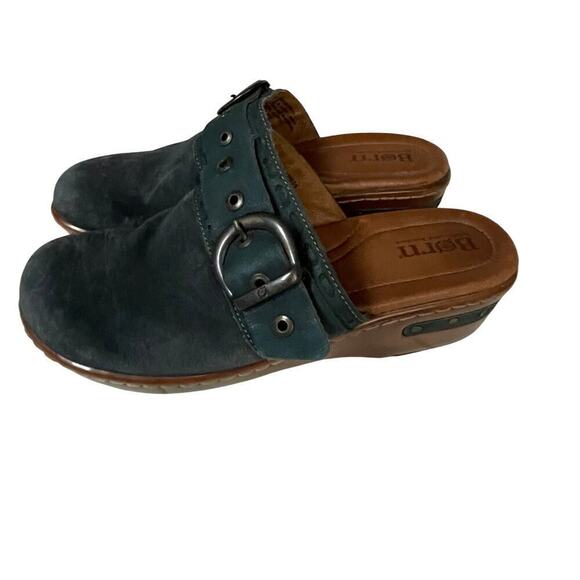Born Banyan Clog Shoes Size 8 Suede Leather Buckle Slip On - Picture 1 of 8
